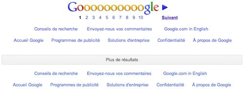 Google : Paginations