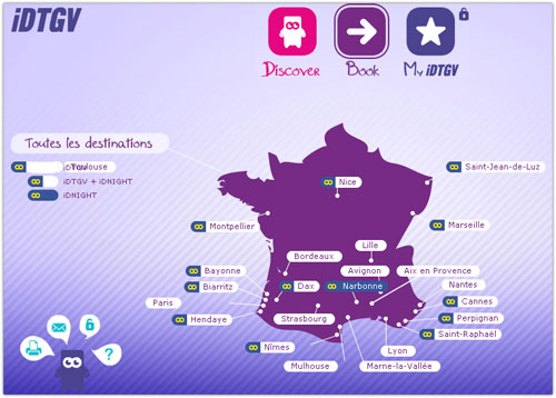 SNCF & iDTGV : Villes de France