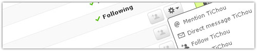 Twitter : Options Following & Followers