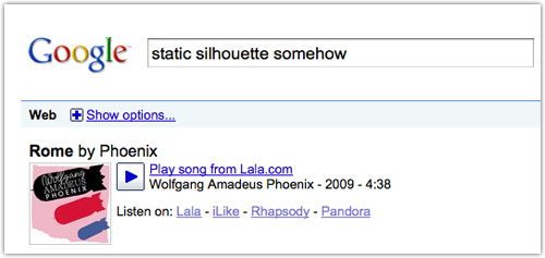Google Music Search Lyrics OneBox