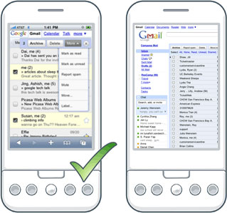 Version mobile de Gmail