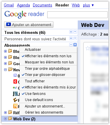 Google Reader : Favicon