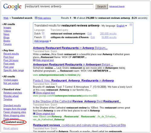 Google Translated Search