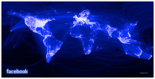 Facebook : Mappemonde des relations