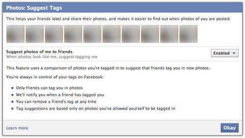 Facebook : Photos - Suggest tags