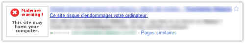 Google : Ce site risque d'endommager votre ordinateur