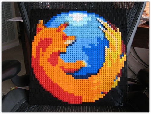 Logo Mozilla Firefox en Lego