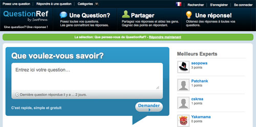 QuestionRef : Service de questions/réponses en référencement