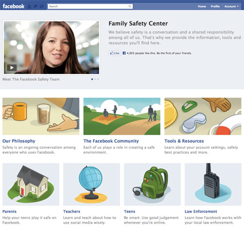 Facebook : Centre de sécurité familial