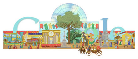 Google : Doodle du 160ème anniversaire de l'exposition universelle