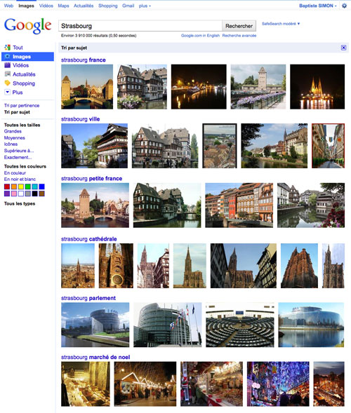 Google Images : Tri par sujet