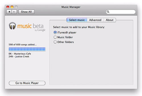 Google Music Beta : Application Mac OS