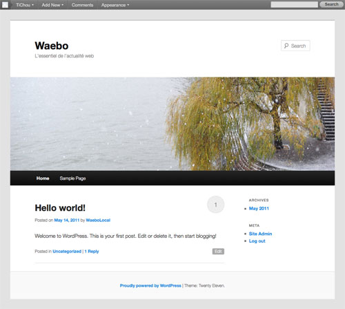 WordPress 3.2 : Thème Twenty Eleven