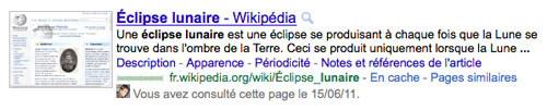 Google : Visite de site web