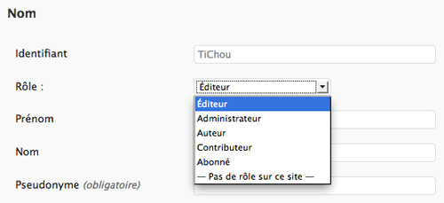 WordPress : Types de compte