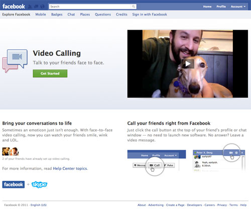 Facebook : Appel vidéo (Video Calling)