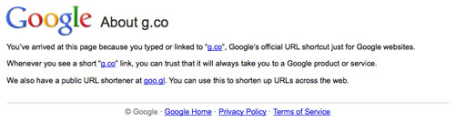 G.co : Raccourcisseur d'urls de produits et services officiels Google
