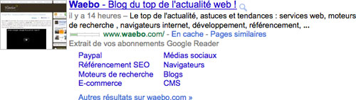 Google : Extrait de vos abonnements Google Reader