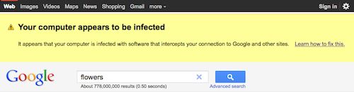 Google : Alerte de malware