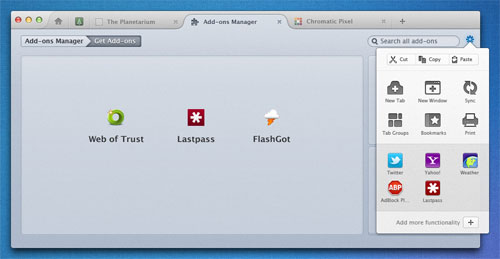 Firefox Australis Mac AddOns