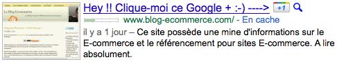 Google+1 : Titre de page incitant au vote