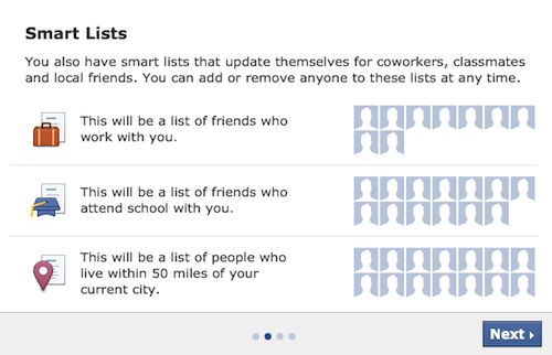 Facebook Smart Lists