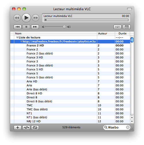 VLC & Freebox : Chaînes de la télévision