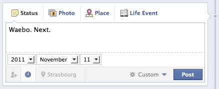 Timeline Facebook : Date de statut