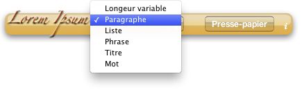 Lorem Ipsum : Widget Mac OS X