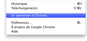 Google Chrome : Synchronisation du profil - Se connecter