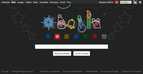 Google : Doodle Jingle Bells (noir)