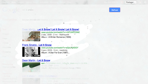 Google : Let It Snow - Dégivrer