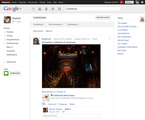 Google Plus : Recherche avec localisation