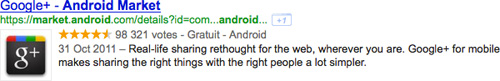 Google : Snippet pour une application de l'Android Market