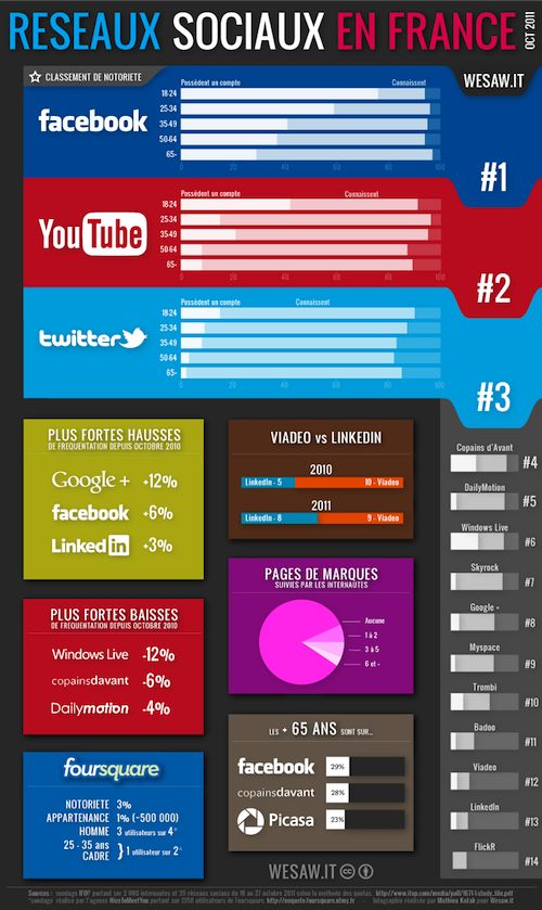 Infographie des réseaux sociaux en france