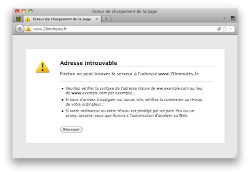 20 minutes : Nom de domaine expiré